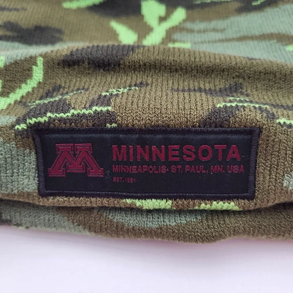 Minnesota Gophers Nike Iron Gray Camo Military Cuffed Knit Beanie Stocking Hat‎